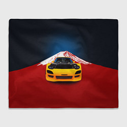 Плед флисовый Японский спортивный автомобиль, цвет: 3D-велсофт