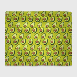 Плед флисовый Паттерн с половинкой авокадо, цвет: 3D-велсофт