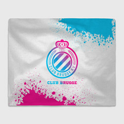Плед флисовый Club Brugge neon gradient style, цвет: 3D-велсофт