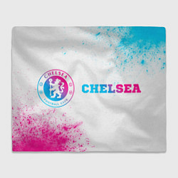 Плед флисовый Chelsea neon gradient style по-горизонтали, цвет: 3D-велсофт