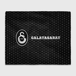 Плед флисовый Galatasaray sport на темном фоне по-горизонтали, цвет: 3D-велсофт