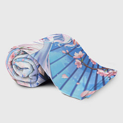 Плед флисовый Genshin Impact Furina зонт, цвет: 3D-велсофт — фото 2