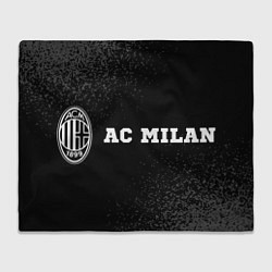 Плед флисовый AC Milan sport на темном фоне по-горизонтали, цвет: 3D-велсофт