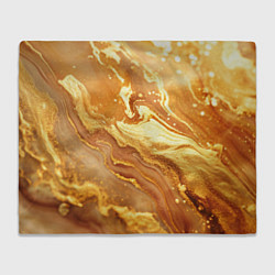 Плед флисовый Жидкое золото текстура, цвет: 3D-велсофт