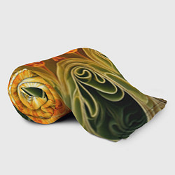 Плед флисовый Зелено-оранжевый фрактал, цвет: 3D-велсофт — фото 2