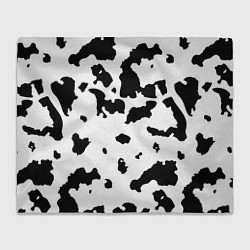 Плед флисовый Черно белый пятнистый узор, цвет: 3D-велсофт