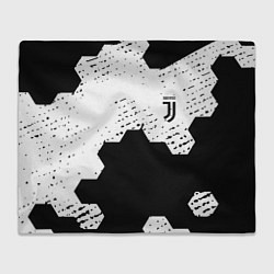 Плед флисовый Juventus hexagon black sport, цвет: 3D-велсофт