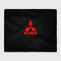 Плед флисовый Mitsubishi red logo, цвет: 3D-велсофт