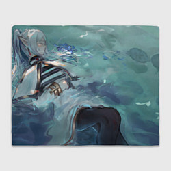 Плед флисовый Sousou no Frieren Фрирен лежит в воде, цвет: 3D-велсофт