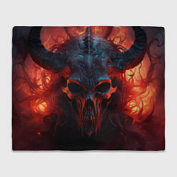 Плед флисовый Demon skull with horns, цвет: 3D-велсофт