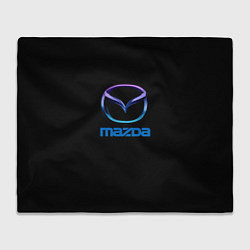 Плед флисовый Mazda neon logo, цвет: 3D-велсофт