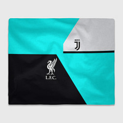 Плед флисовый Juventus x Liverpool geometry, цвет: 3D-велсофт