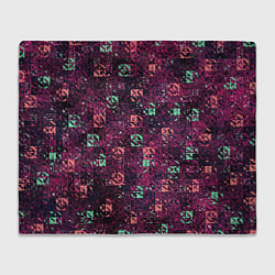 Плед флисовый Тёмный пурпурный текстурированный кубики, цвет: 3D-велсофт