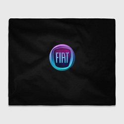 Плед флисовый FIAT logo neon, цвет: 3D-велсофт