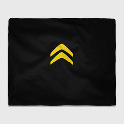 Плед флисовый Citroen logo yellow, цвет: 3D-велсофт