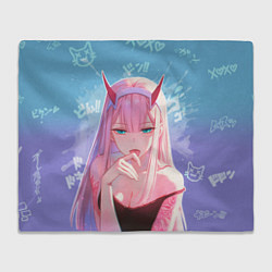 Плед флисовый Zero two аниме, цвет: 3D-велсофт