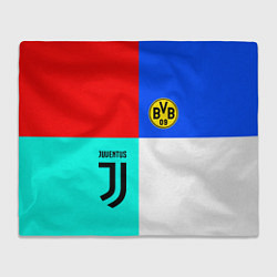 Плед флисовый Juventus x Borussia, цвет: 3D-велсофт