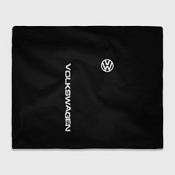 Плед флисовый Volkswagen logo white, цвет: 3D-велсофт