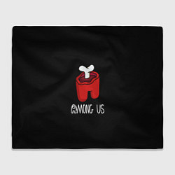 Плед флисовый Among us logo red, цвет: 3D-велсофт