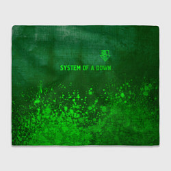 Плед флисовый System of a Down - green gradient посередине, цвет: 3D-велсофт