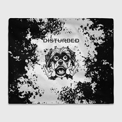 Плед флисовый Disturbed - рок пес, цвет: 3D-велсофт