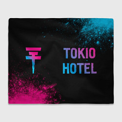 Плед флисовый Tokio Hotel - neon gradient по-горизонтали, цвет: 3D-велсофт