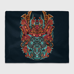 Плед флисовый Киборг самурай, цвет: 3D-велсофт