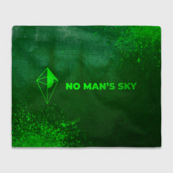Плед флисовый No Mans Sky - green gradient по-горизонтали, цвет: 3D-велсофт