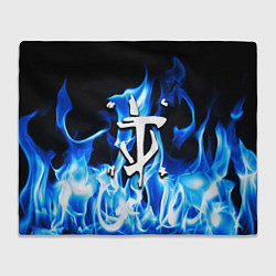 Плед флисовый Doom fire знак, цвет: 3D-велсофт