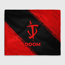Плед флисовый Doom - red gradient, цвет: 3D-велсофт