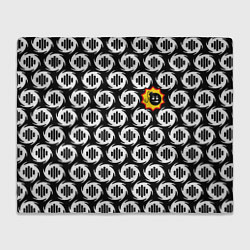 Плед флисовый Serious Sam logo pattern, цвет: 3D-велсофт