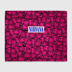 Плед флисовый Nirvana pink logo, цвет: 3D-велсофт