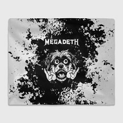 Плед флисовый Megadeth рок пес, цвет: 3D-велсофт