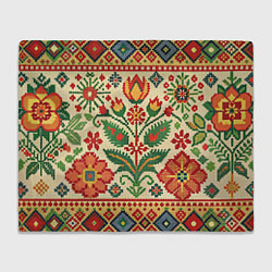 Плед флисовый Славянский узор и орнамент, цвет: 3D-велсофт