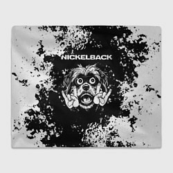 Плед флисовый Nickelback рок пес, цвет: 3D-велсофт