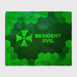 Плед флисовый Resident Evil - green gradient по-горизонтали, цвет: 3D-велсофт