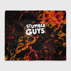 Плед флисовый Stumble Guys red lava, цвет: 3D-велсофт