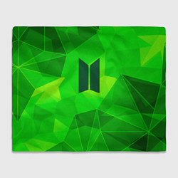 Плед флисовый BTS green poly, цвет: 3D-велсофт