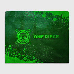 Плед флисовый One Piece - green gradient по-горизонтали, цвет: 3D-велсофт