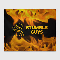 Плед флисовый Stumble Guys - gold gradient по-горизонтали, цвет: 3D-велсофт