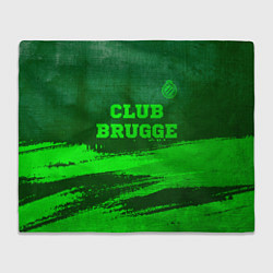 Плед флисовый Club Brugge - green gradient посередине, цвет: 3D-велсофт