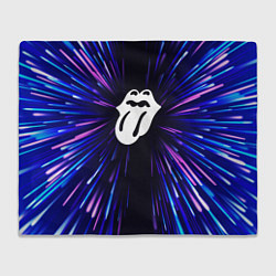 Плед флисовый Rolling Stones neon energy, цвет: 3D-велсофт