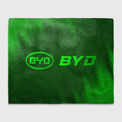 Плед флисовый BYD - green gradient по-горизонтали, цвет: 3D-велсофт