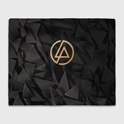 Плед флисовый Linkin Park golden poly, цвет: 3D-велсофт