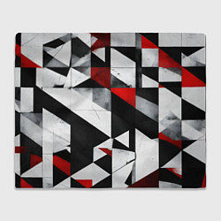 Плед флисовый Red and black abstraction on a white background, цвет: 3D-велсофт