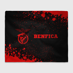 Плед флисовый Benfica - red gradient по-горизонтали, цвет: 3D-велсофт