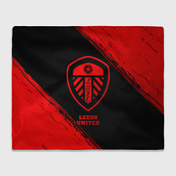 Плед флисовый Leeds United - red gradient, цвет: 3D-велсофт