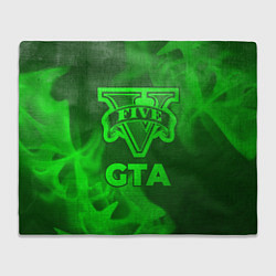 Плед флисовый GTA - green gradient, цвет: 3D-велсофт