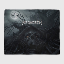 Плед флисовый Megadeth череп под деревом, цвет: 3D-велсофт