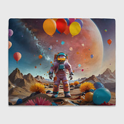 Плед флисовый Праздничный космонавт, цвет: 3D-велсофт